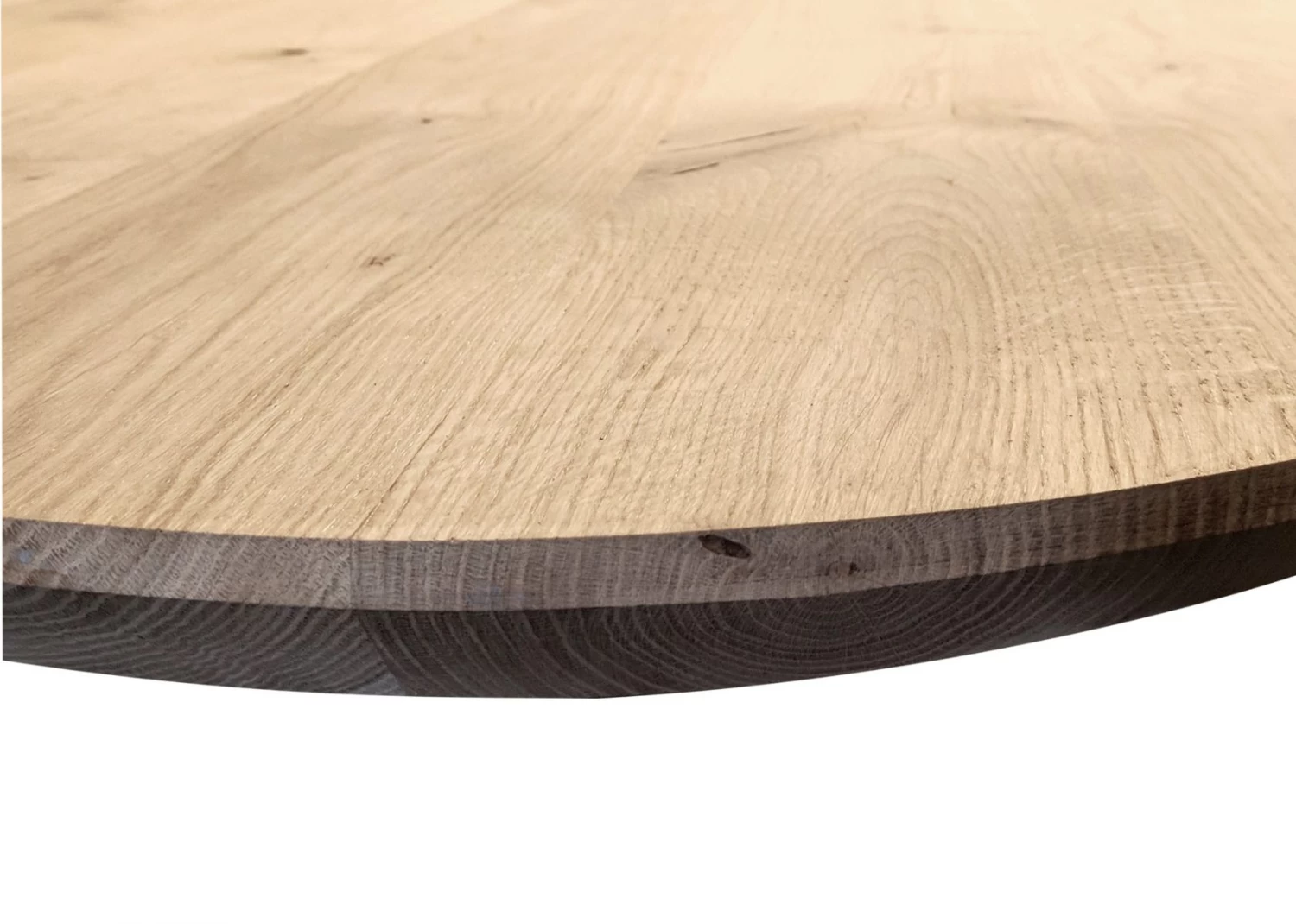 Eiken Tafelblad Rond Met Verjongde Rand 40 Mm 4 Eiken Tafelblad Rond Met Verjongde Rand 40 Mm - Afbeelding 2