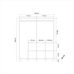 DKK Kledingkast Salvia 2 Wit Antraciet -Meubelserie Winkel fba43c336bfb9a7c2ef8b7afef688c136fa84746470b57dea904f4b90c8d617b