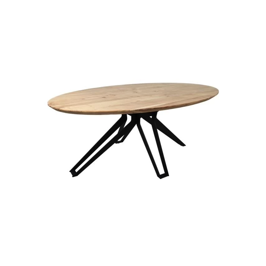 Eettafel Zurich Ovaal - Veneto Tafelpoten - Acaciahout/metaal 220x110x77 Cm 11 Eettafel Zurich Ovaal - Veneto Tafelpoten - Acaciahout/metaal 220x110x77 Cm - Afbeelding 9