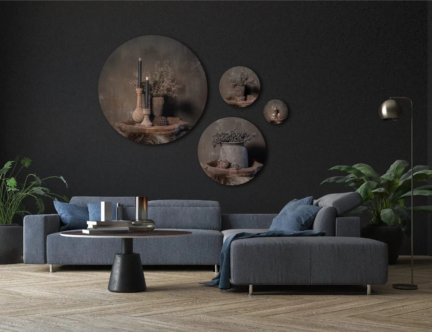 Muurcirkel Set: Rustiek Vintage Stilleven (set 1)