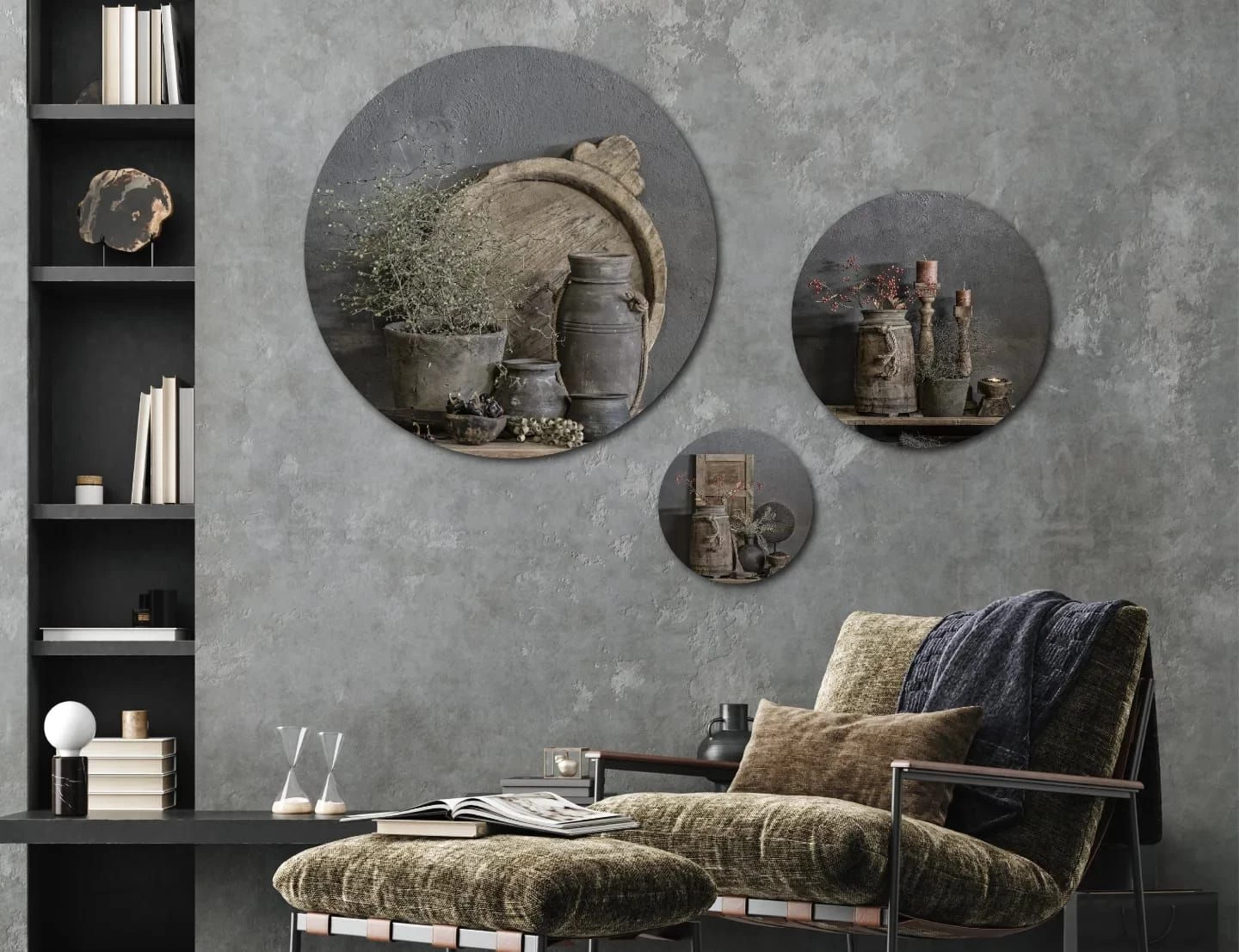 Muurcirkel Set: Rustiek Vintage Stilleven (set 2)