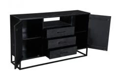 Visgraat Mangohout Zwart Dressoir 3 Lades En 2 Deuren -Meubelserie Winkel tcf 3930 1 1