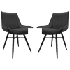 Eetkamerstoel Denver Set Van 2 - Grijs/zwart - Polyester/metaal - 55x63x85 Cm